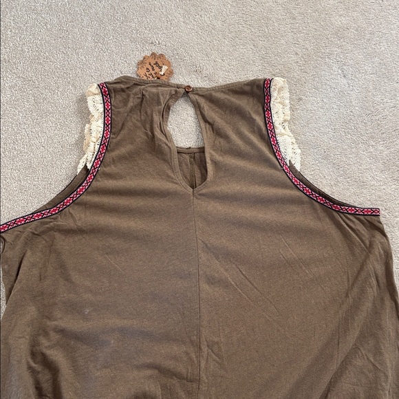 Natural life wide-leg jumpsuit sleeveless w/ lace trim @sleeves. Size L/XL NWT - Picture 12 of 13